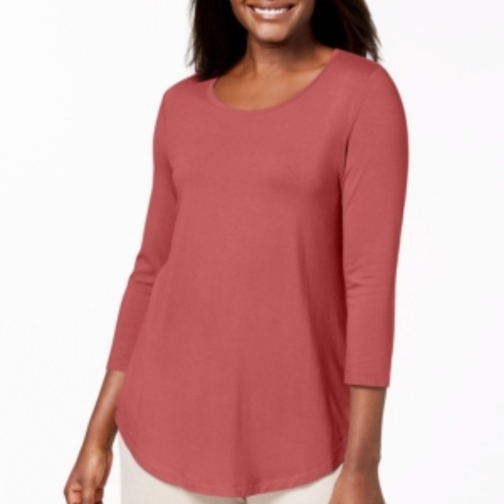 Jm Collection Petite/XL Scoop Neck Top